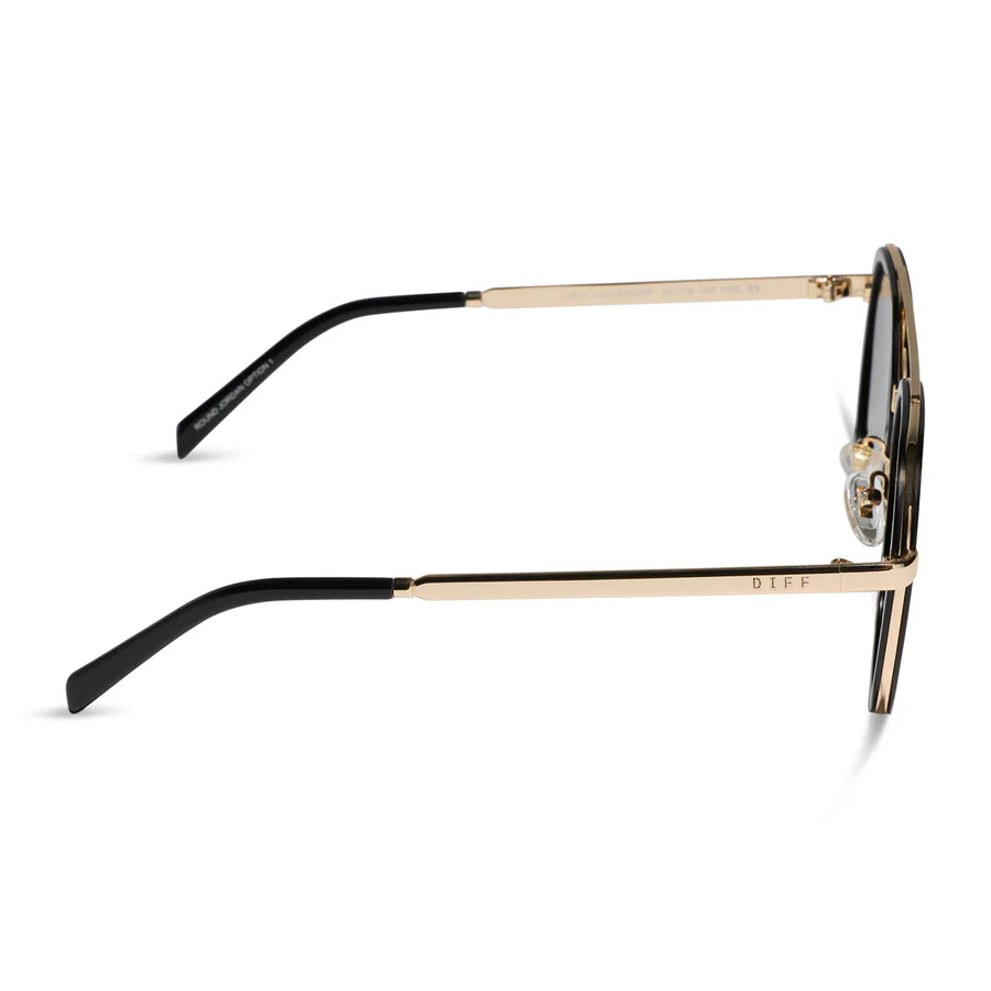 DIFF Joey Black + Gold Metal Sunglasses