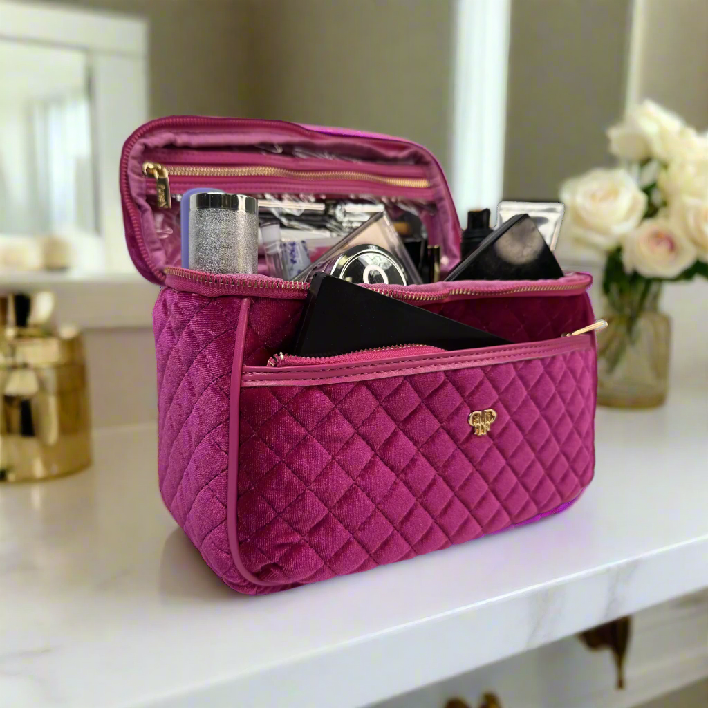 Classic Train Case - Fuchsia Velvet
