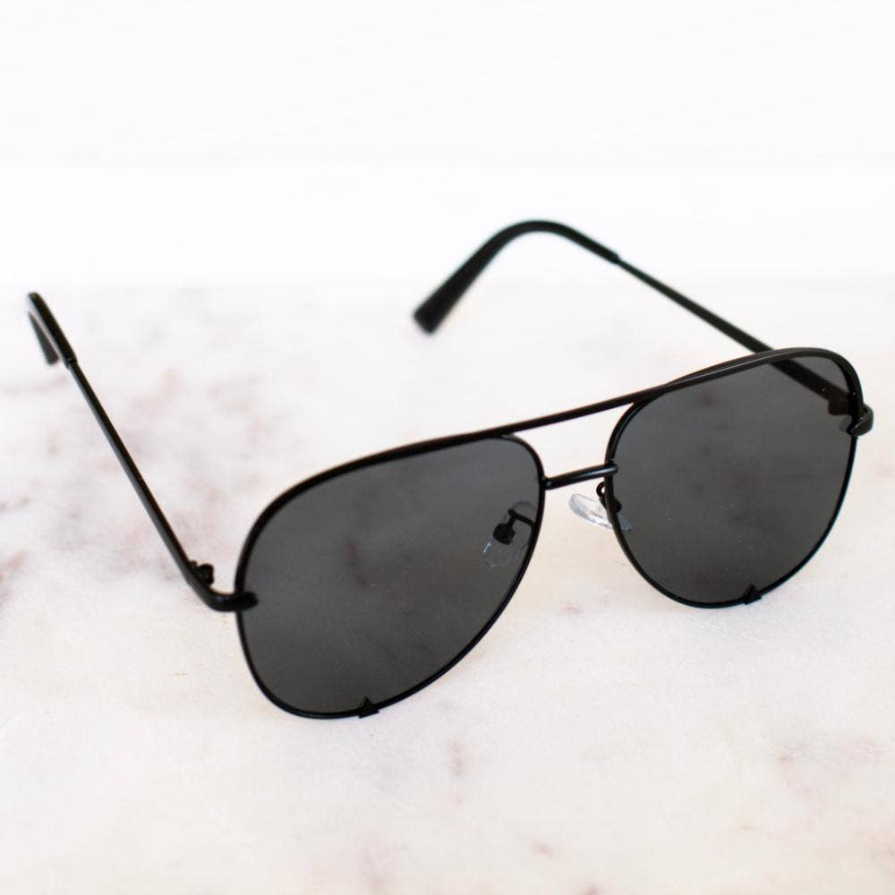 Alexa Aviator Frame Sunglasses Brown and Black