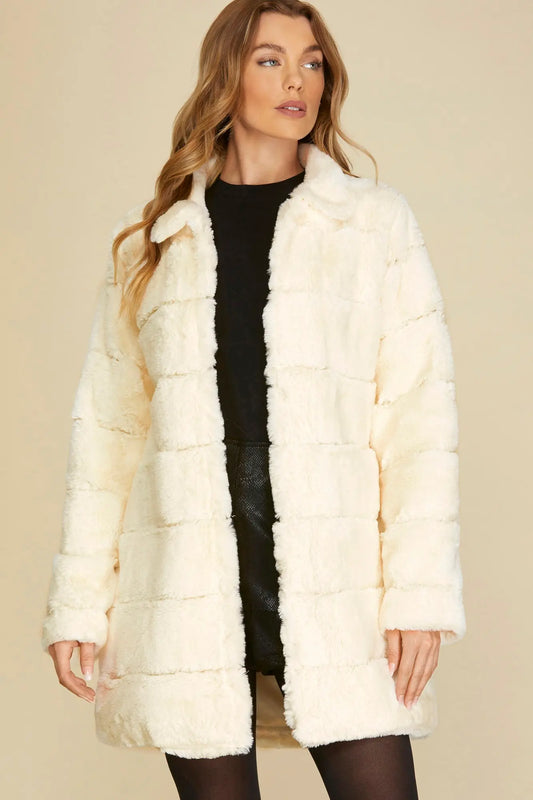 Ivory Faux Fur Jacket