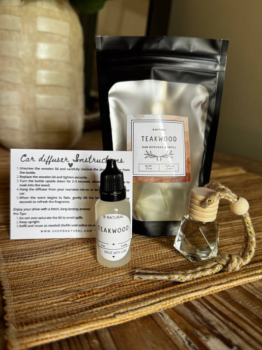 Car Fragrance Diffuser| Teakwood- Pouch/Refill