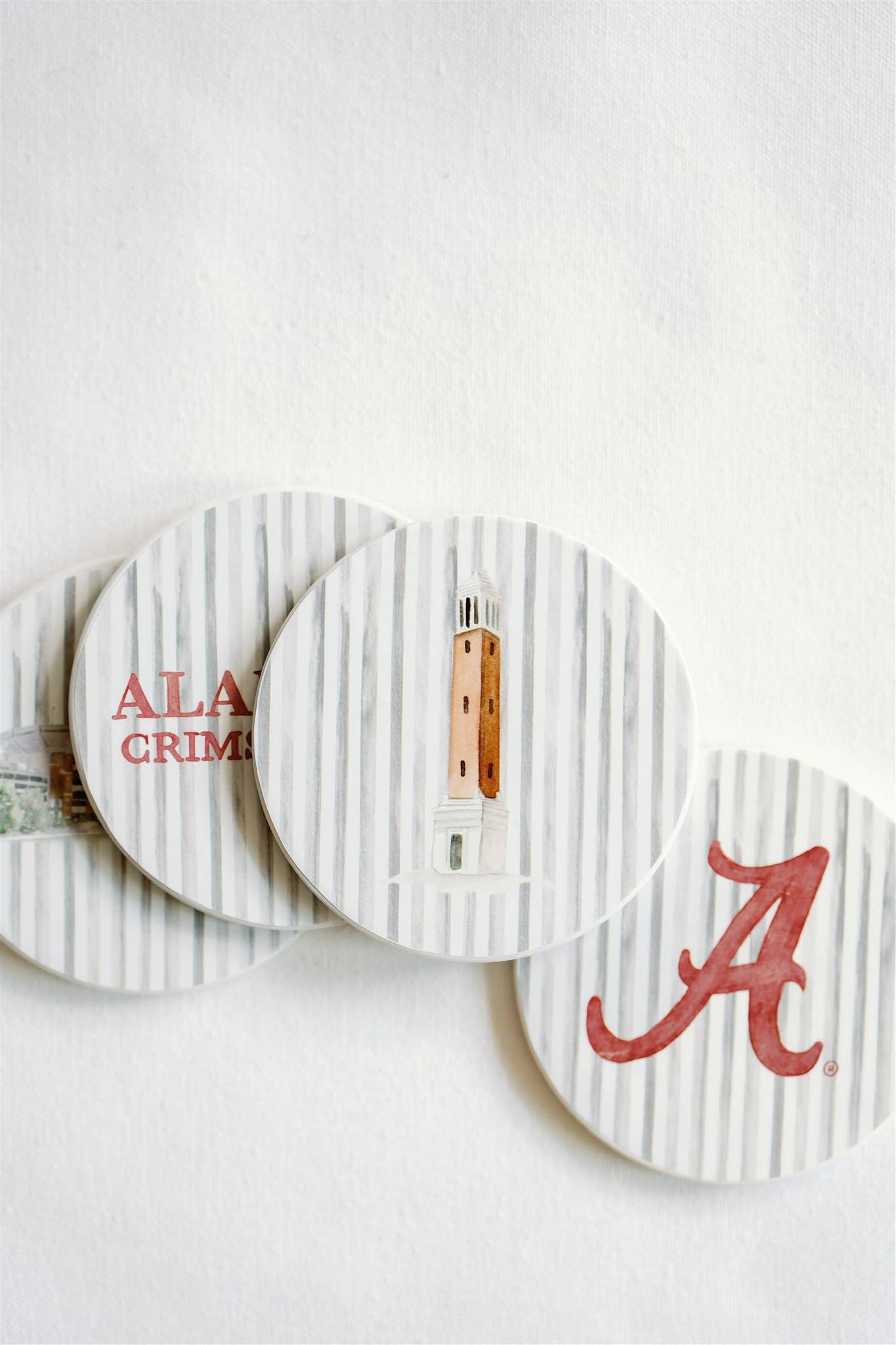 Alabama Striped Ceramic Coasters
