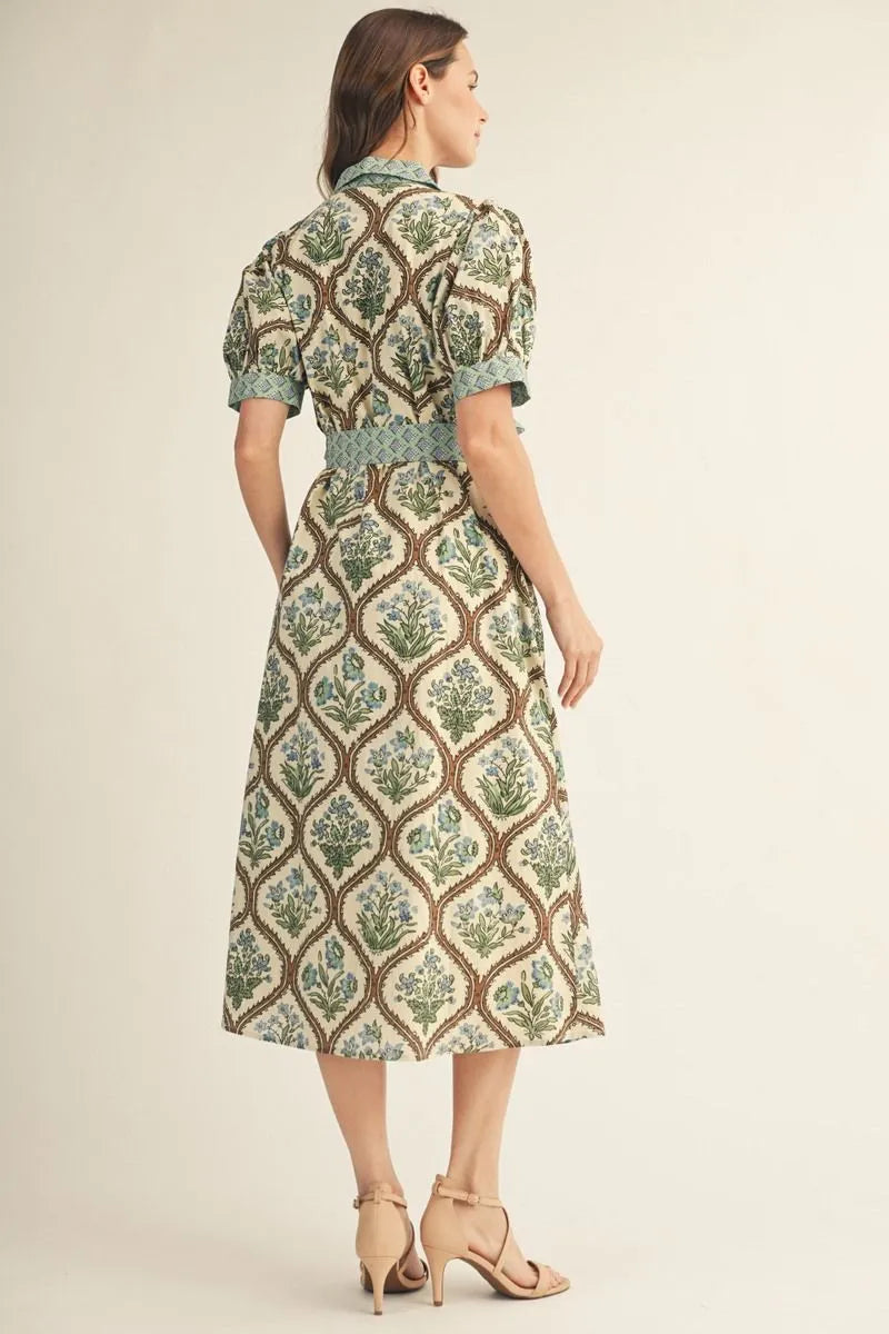 Season of Change Foral Midi Dress
