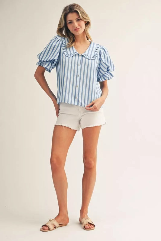 Blue Stripe Delight Blouse