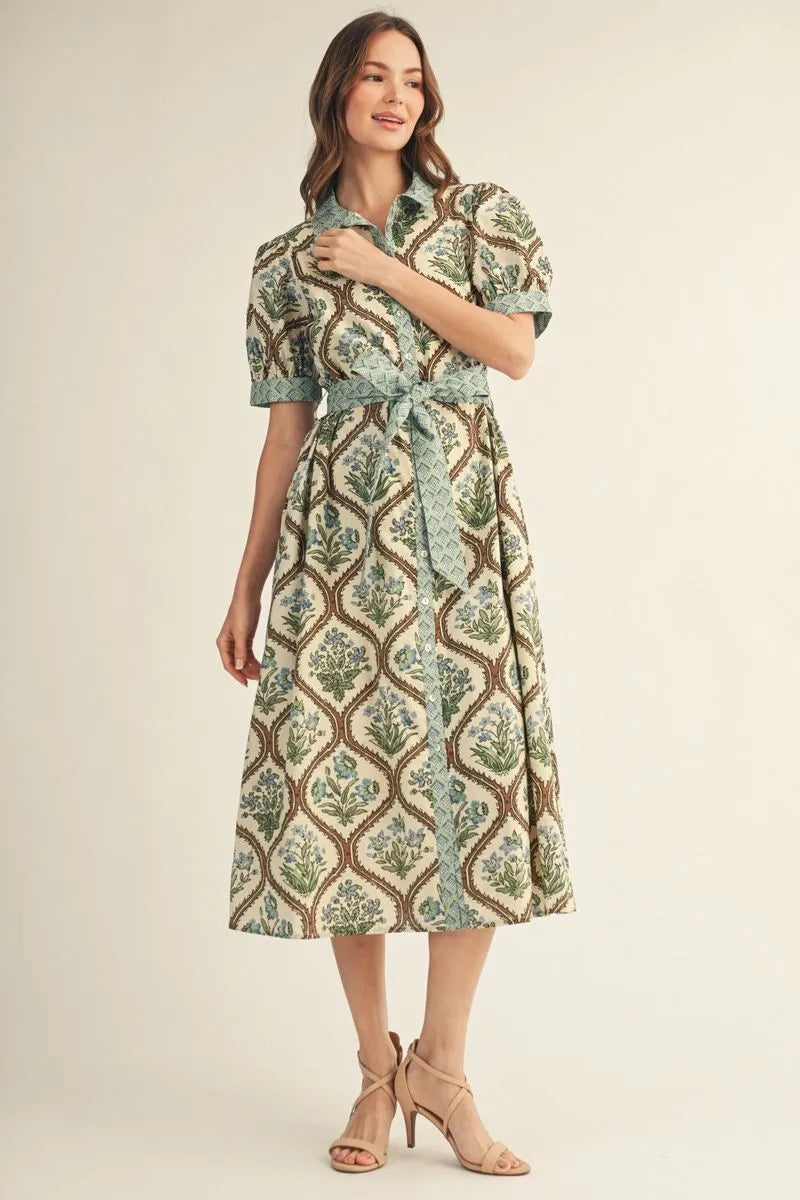 Season of Change Foral Midi Dress