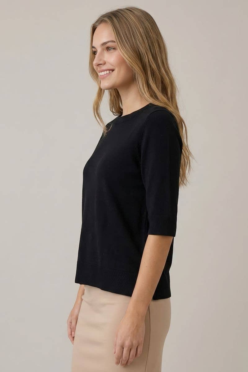 Expresso Short Sleeve Knit Top