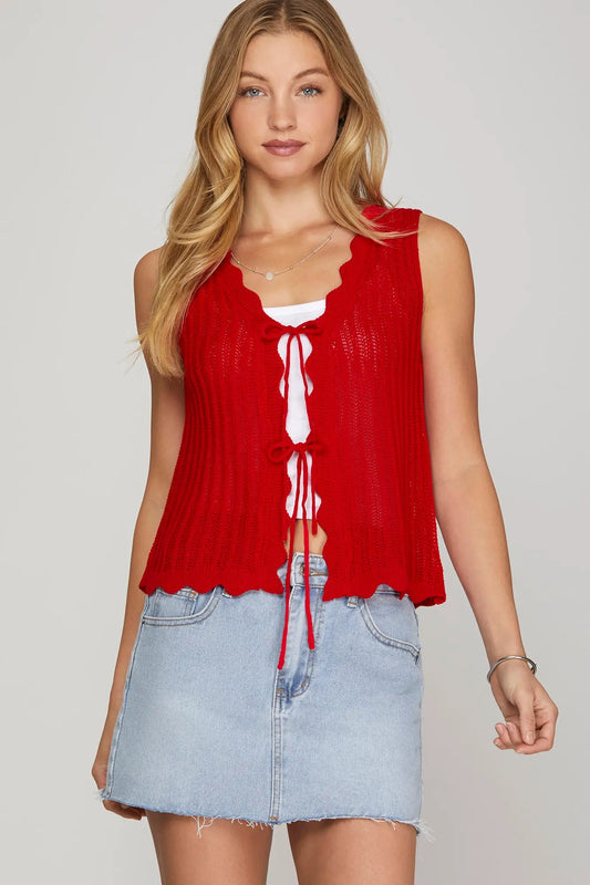 Perfect Layer Red Tie Vest