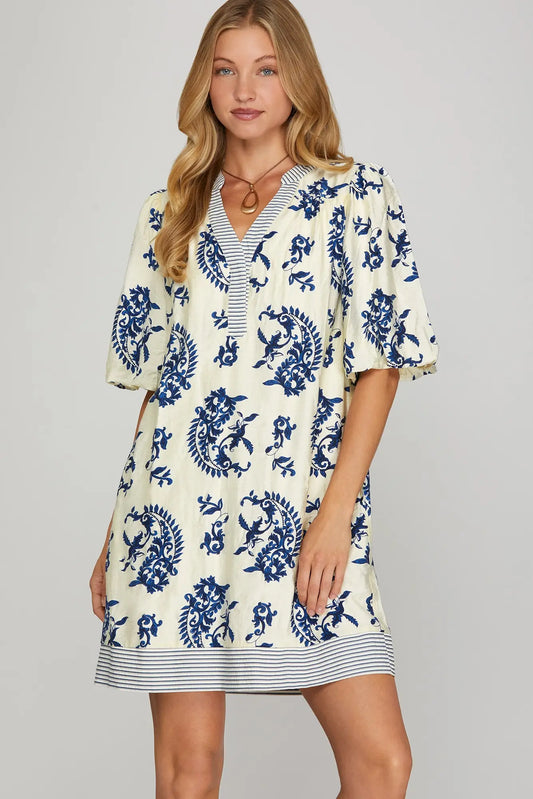 Indigo Garden Dress