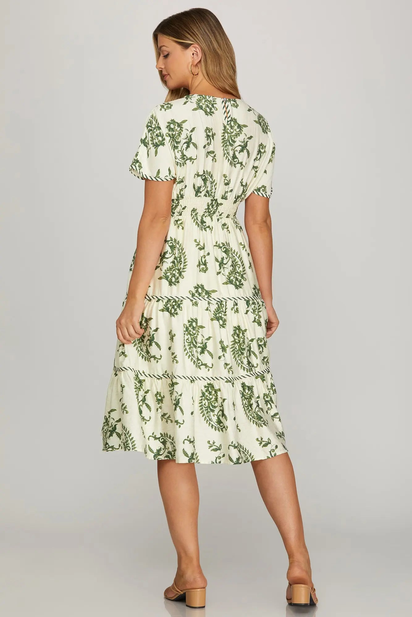 Olive Grove Midi Dress