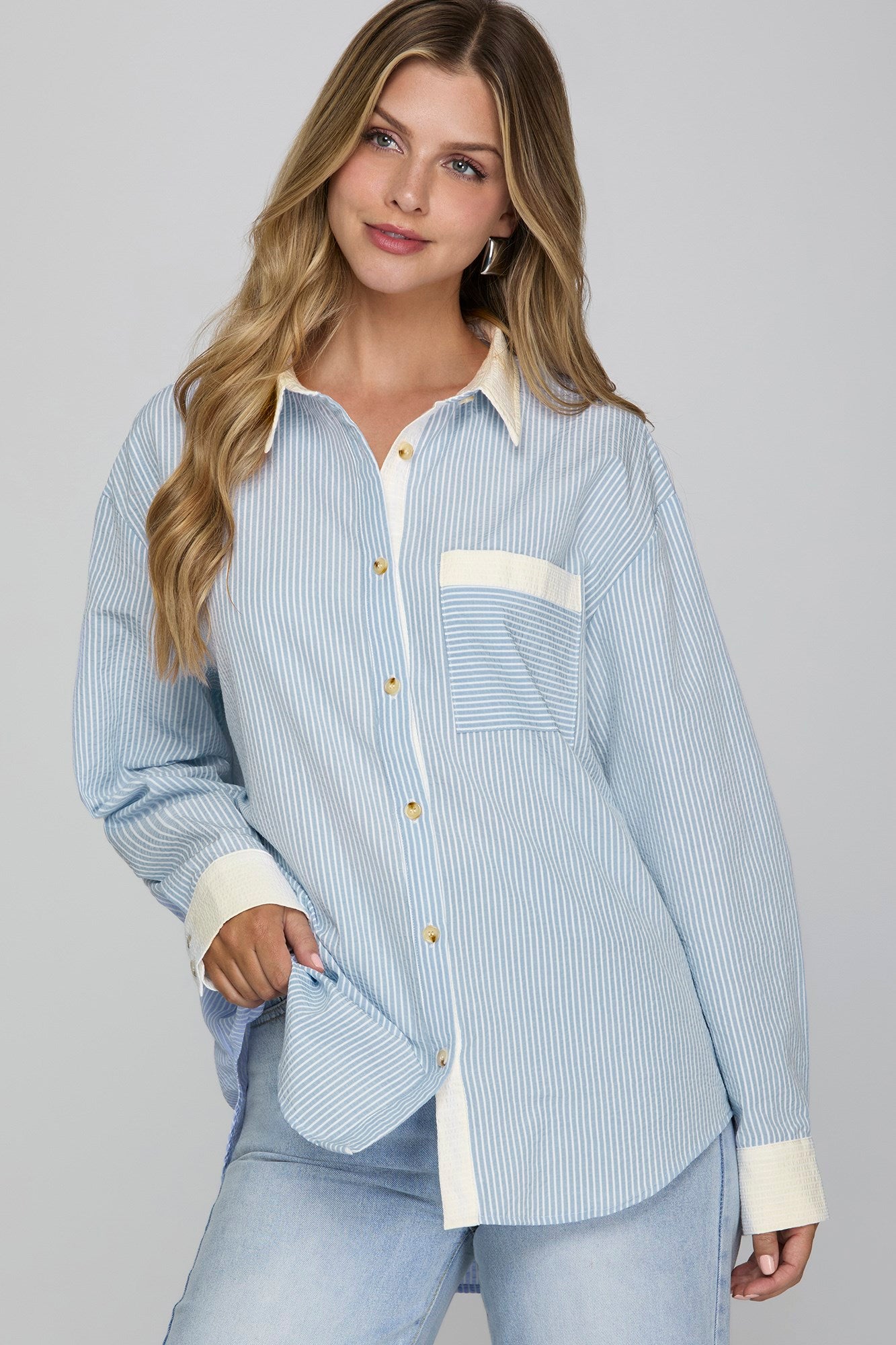 Crisp Stripes Button Down