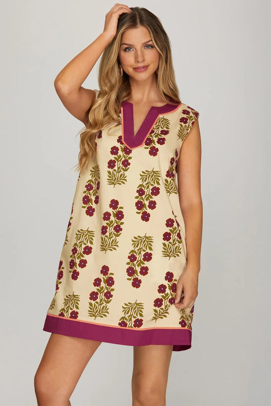 Francesca Sleeveless Contrast Mini Dress