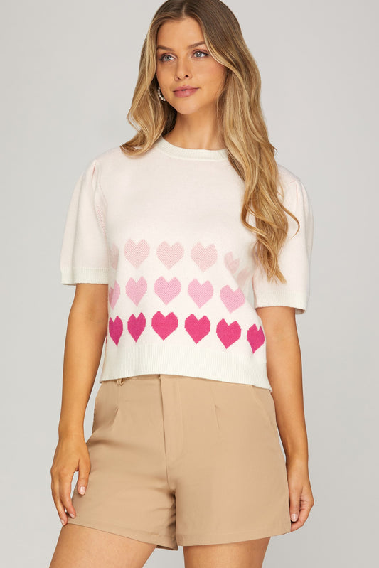 All my Hearts Puff sleeve Sweater