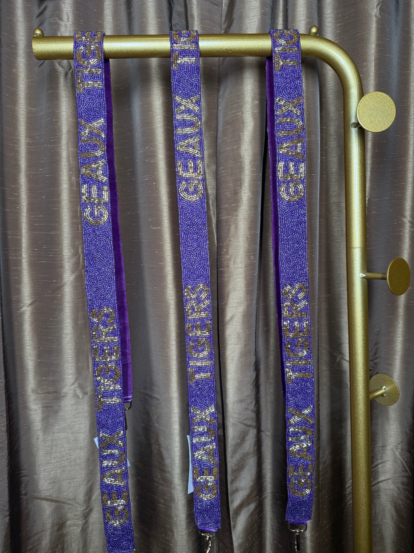 Geaux Tigers Beaded Purse Strap