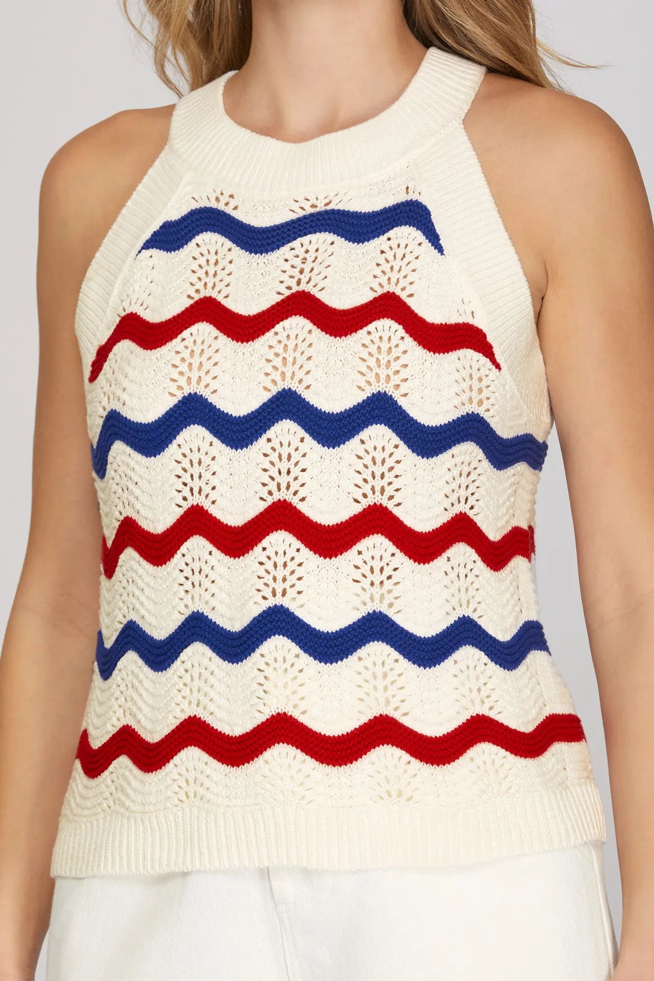 Patriotic wave Sweater