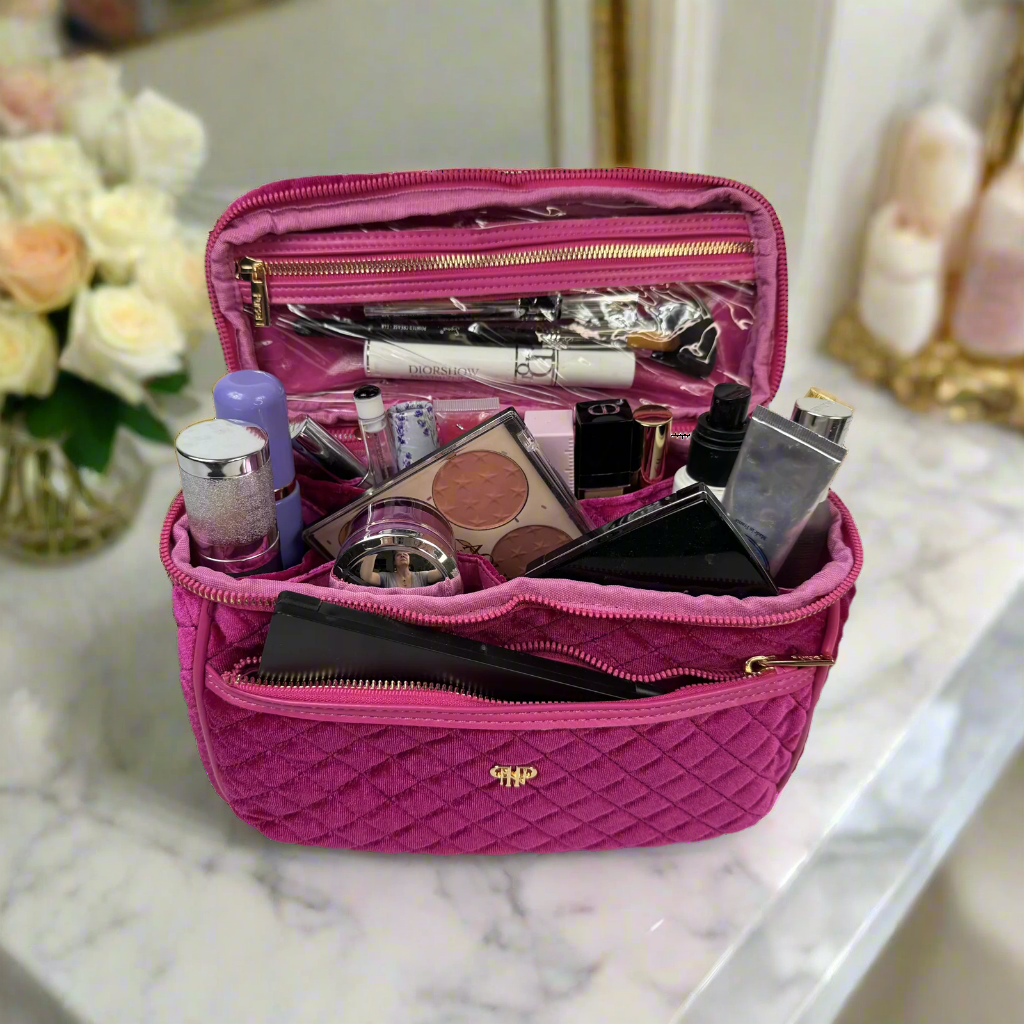 Classic Train Case - Fuchsia Velvet