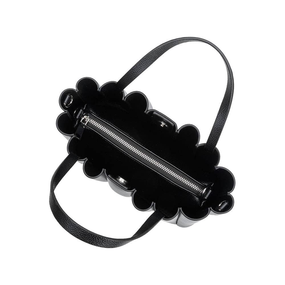Adela Black Recycled Vegan Leather Tote Bag