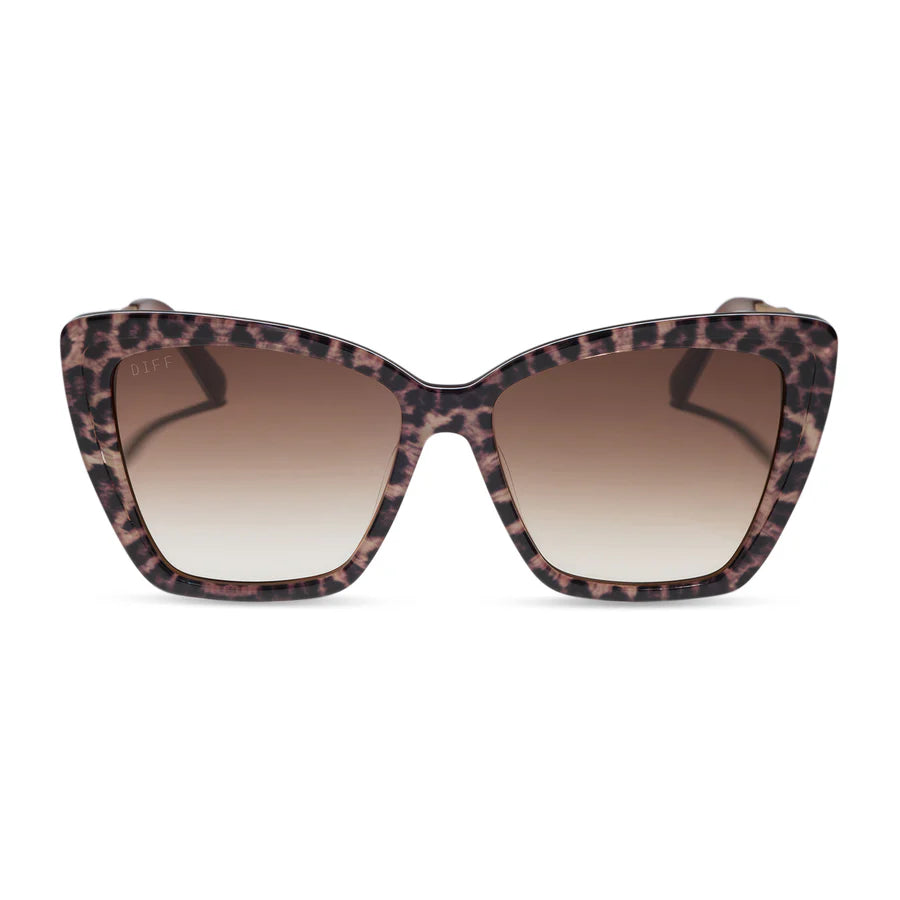 DIFF Becky II Leopard Tortoise + Brown Gradient Sunglasses