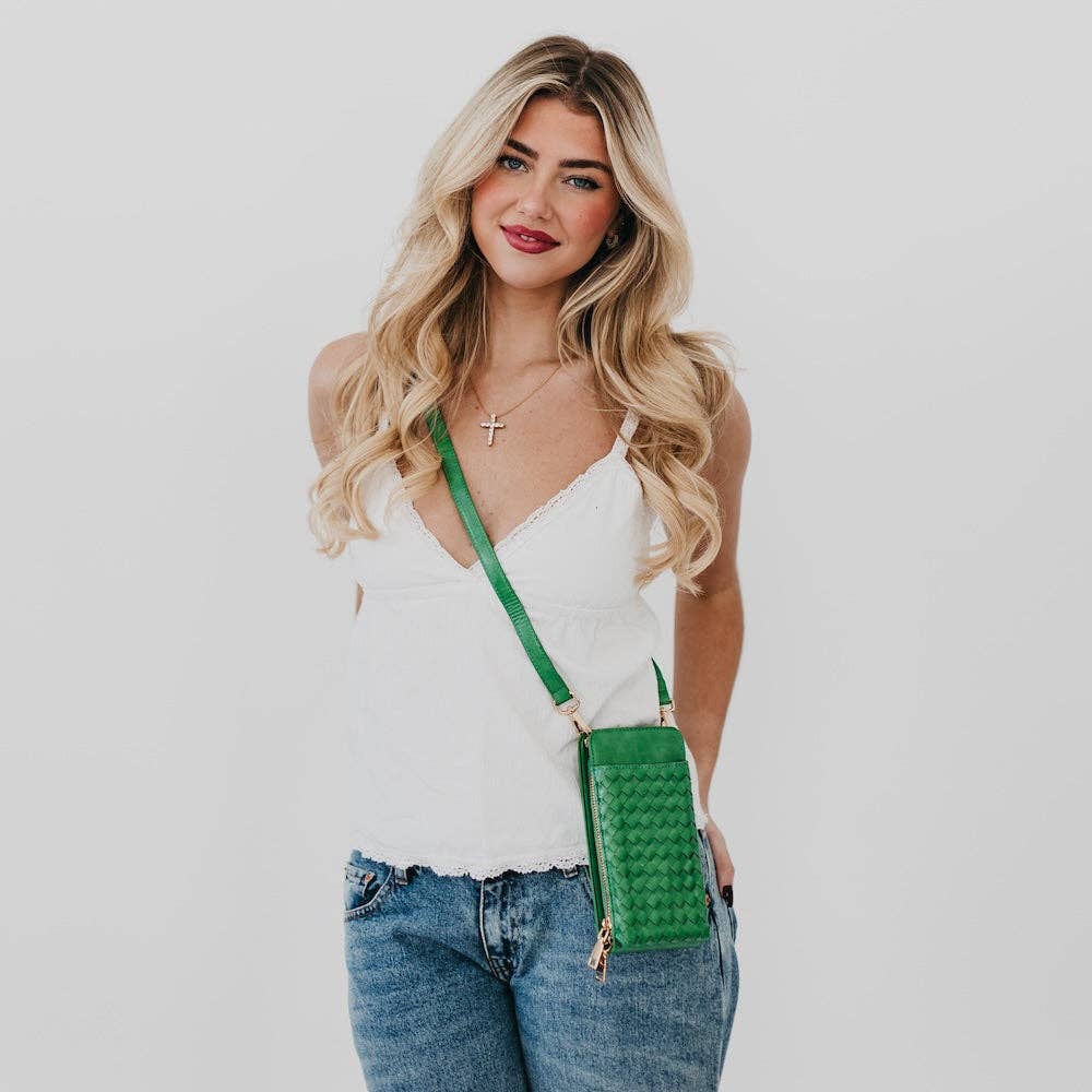 Brown Woven Double Duty Phone Bag