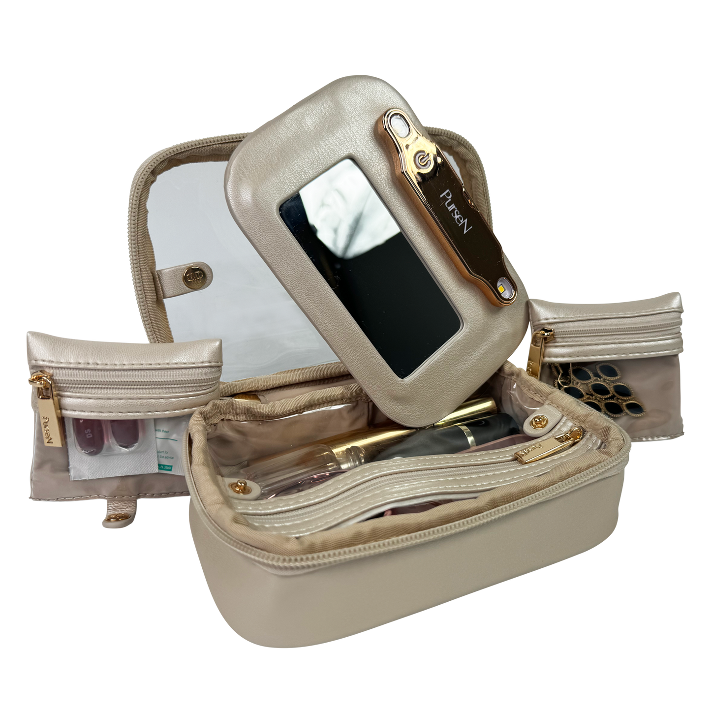 Lighted Mirror Case - Pearl