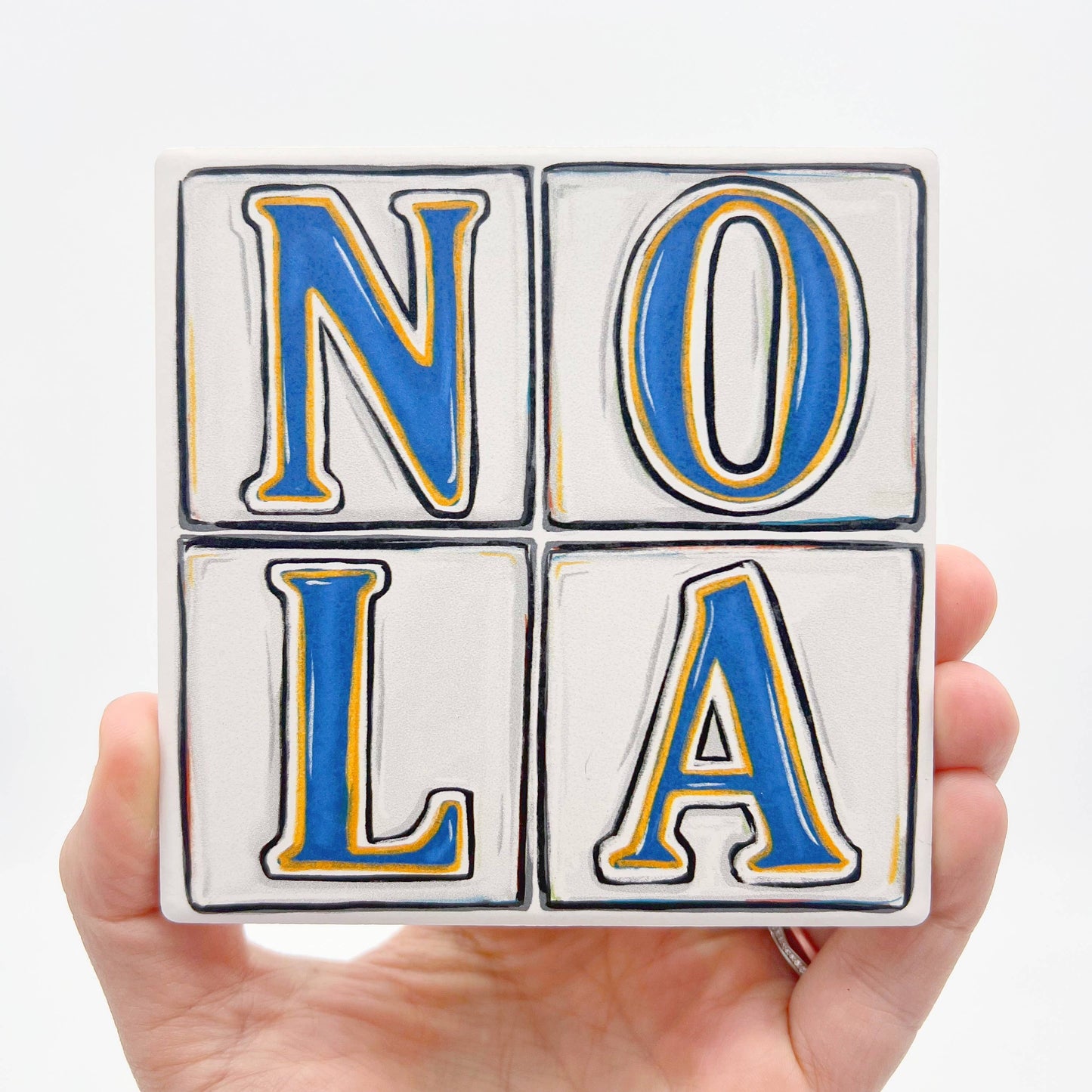 NOLA Street Tiles Coaster - New Orleans Absorbable Stone