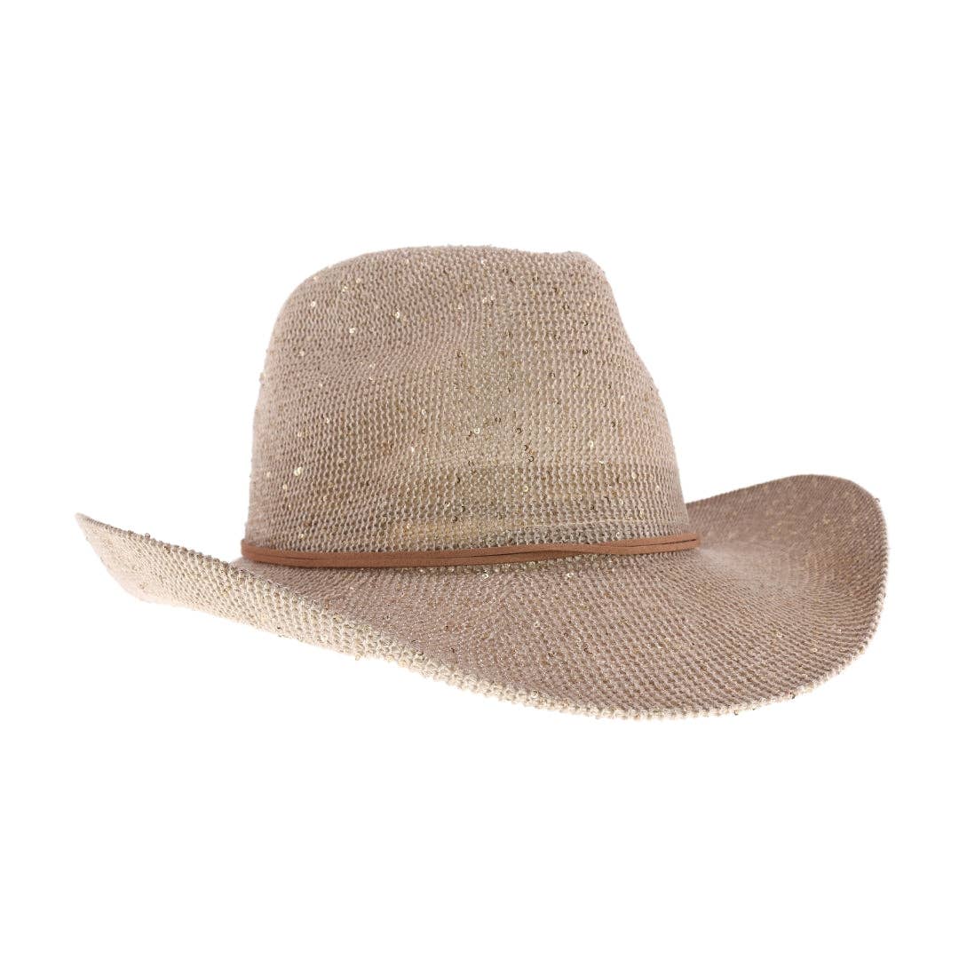 Vegas Sequin Cowboy Hat CBC03: NEW - Lavender