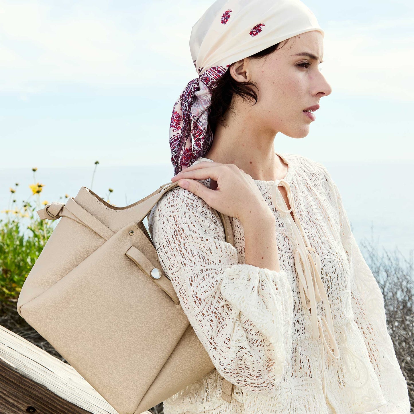 Avril Nude Recycled Vegan Leather Top Handle Bag