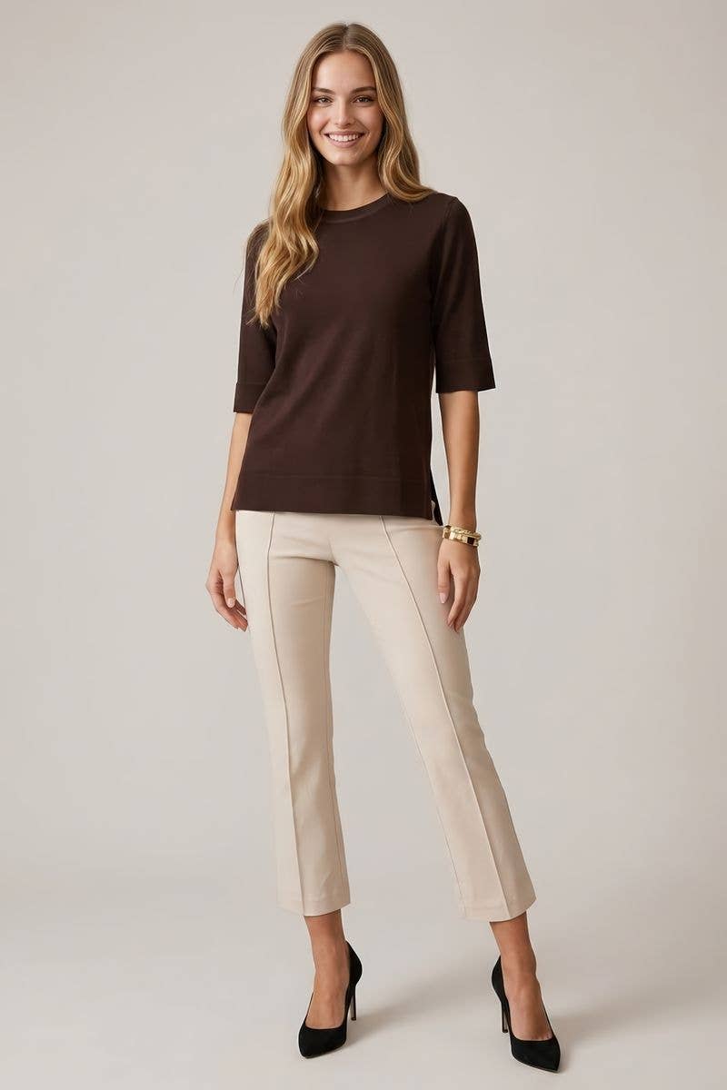Expresso Short Sleeve Knit Top