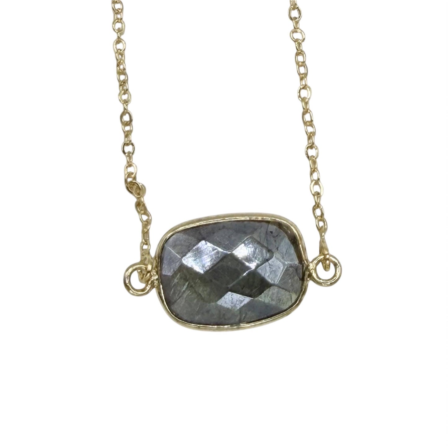 Gemstone bezel necklace