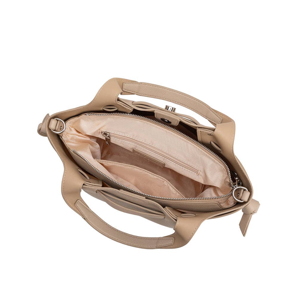 Avril Nude Recycled Vegan Leather Top Handle Bag