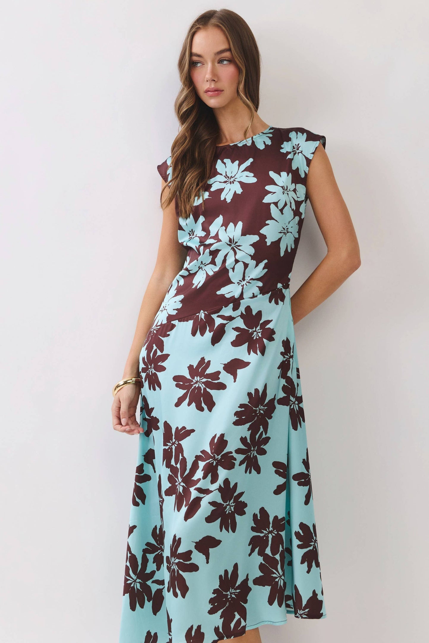 Cocoa Bloom Midi Dress