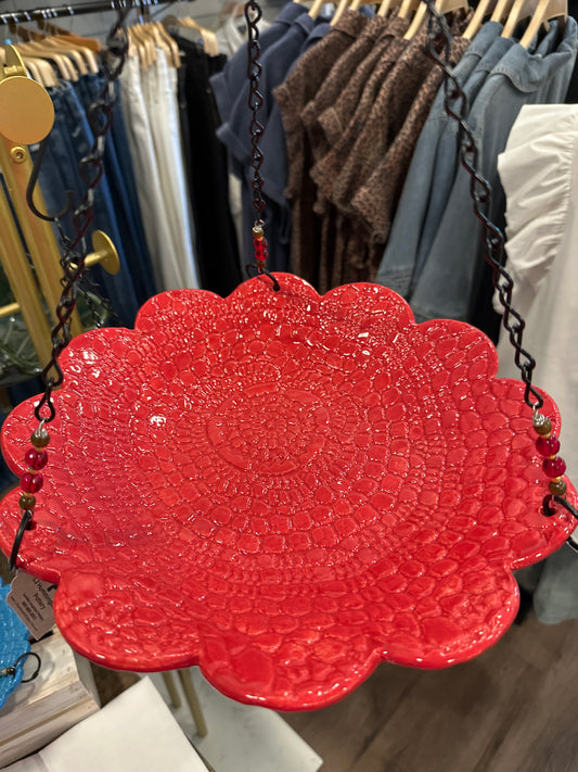 Large Bird Bath - Red