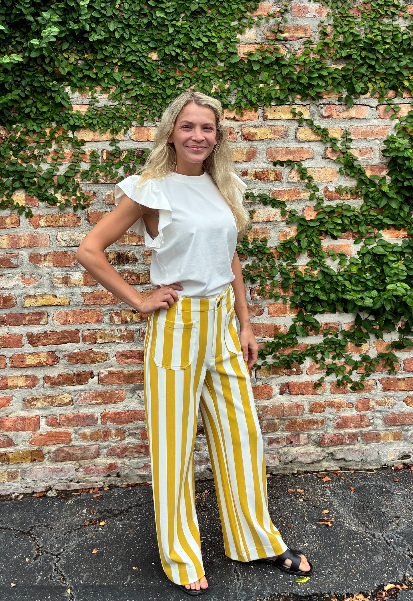 Ray of Sunshine Gold Striped Pants