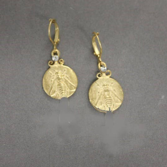 Round Bee Earrings