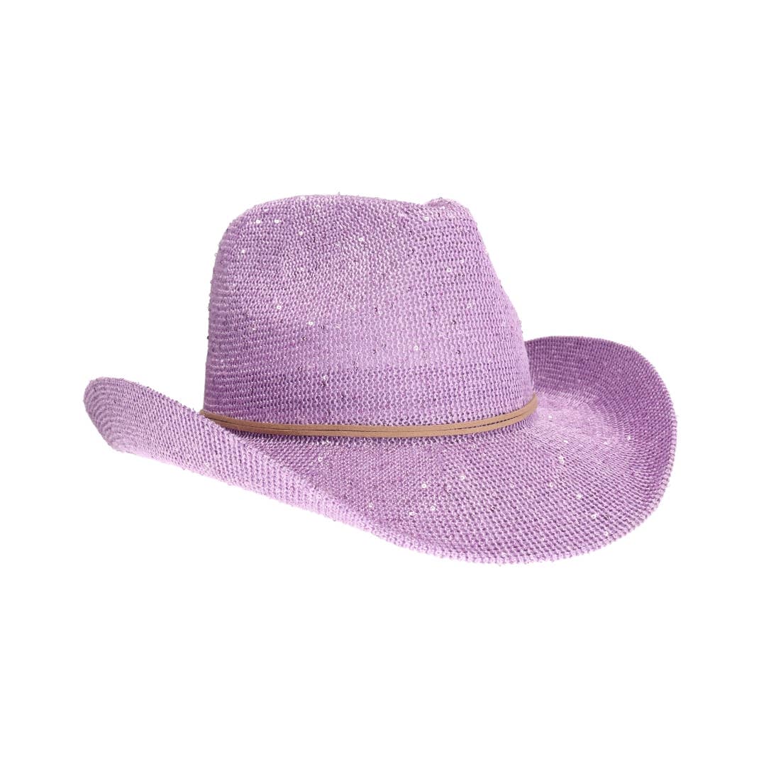 Vegas Sequin Cowboy Hat CBC03: NEW - Lavender