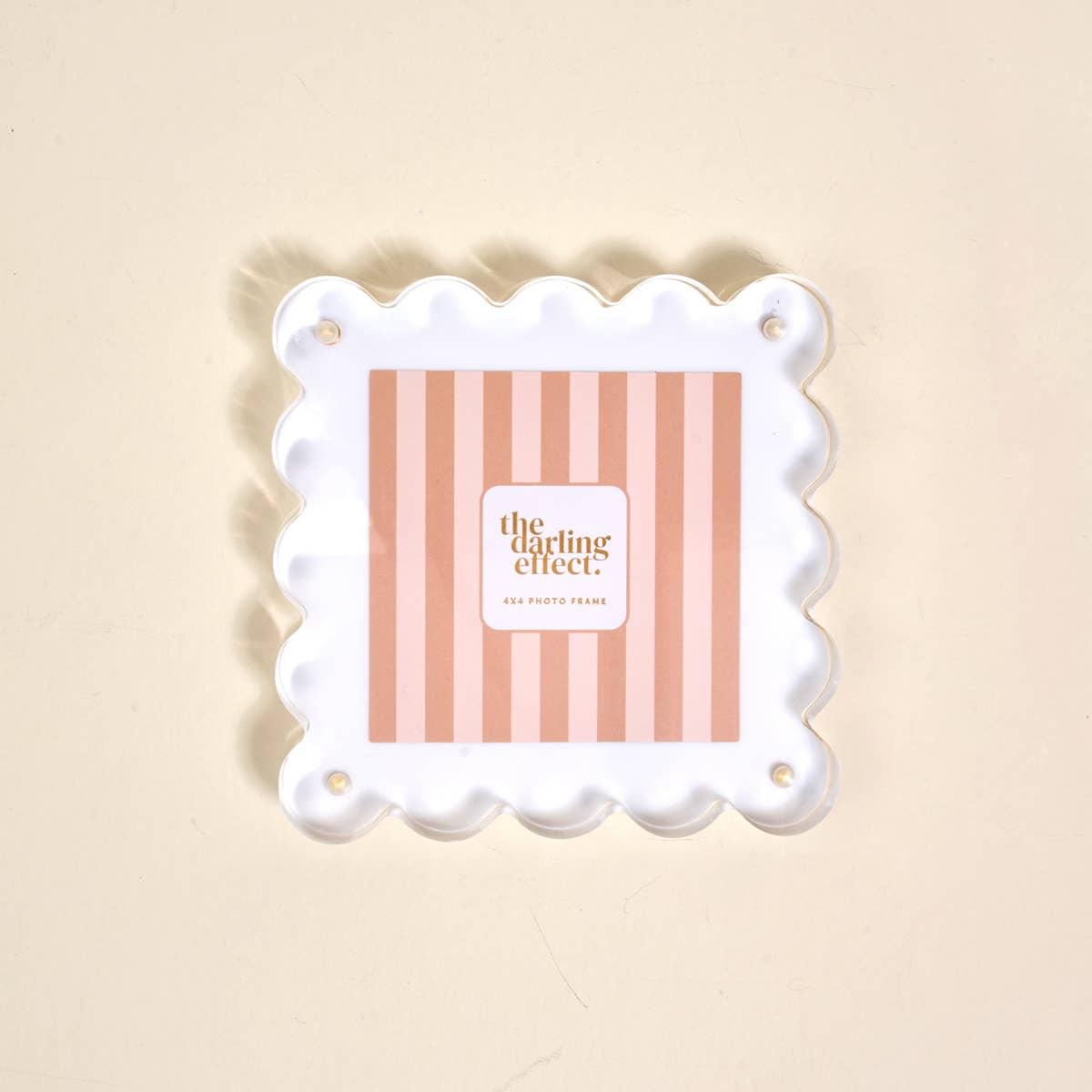 White square scalloped acrylic picture frame