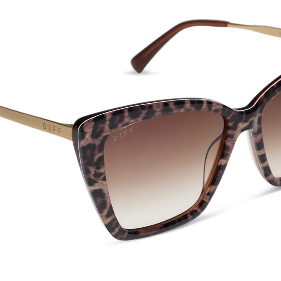 DIFF Becky II Leopard Tortoise + Brown Gradient Sunglasses