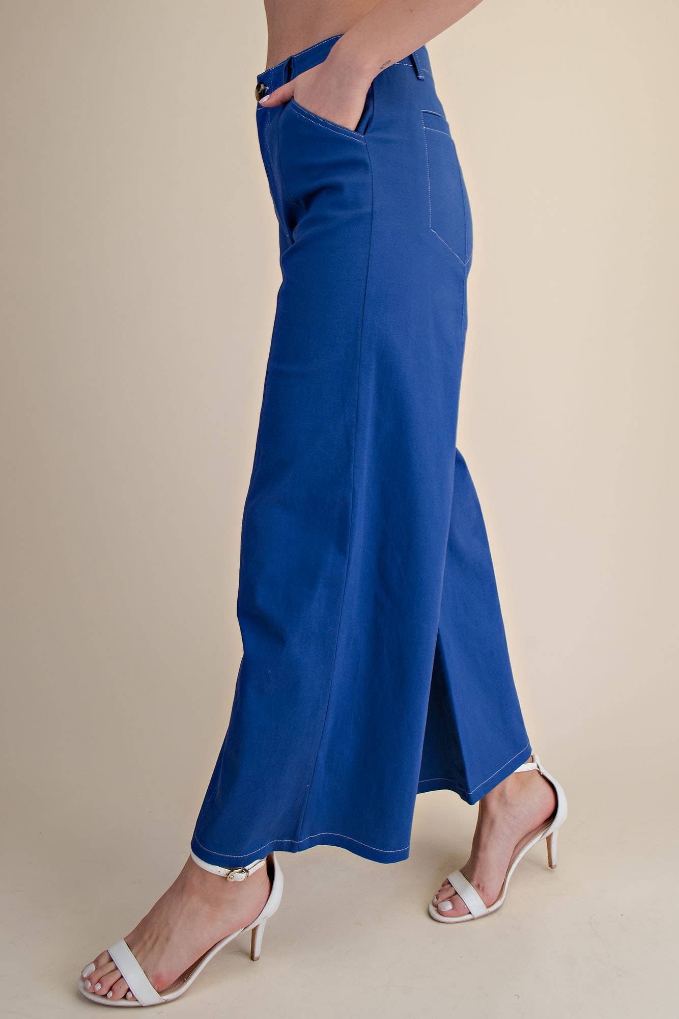 Royal Stitched Seamed Cropped Pants