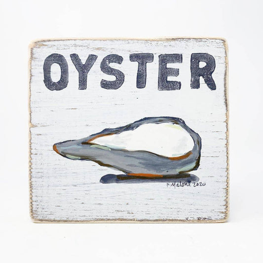 Square Wood Signs - Fun Decorative Wall Decor: Oyster