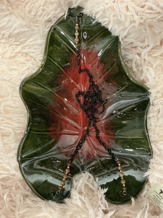 Caladium Leaf Bird Bath