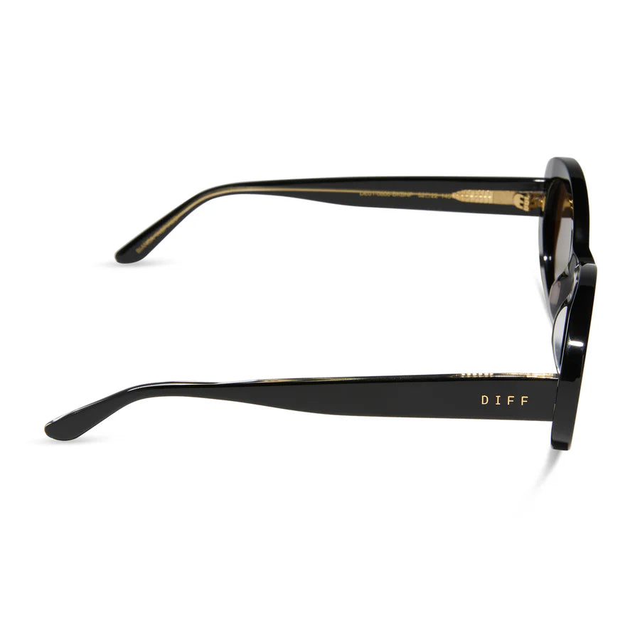 DIFF Lainey Black + Brown Sunglasses
