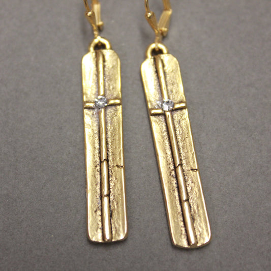 Tag Cross earrings