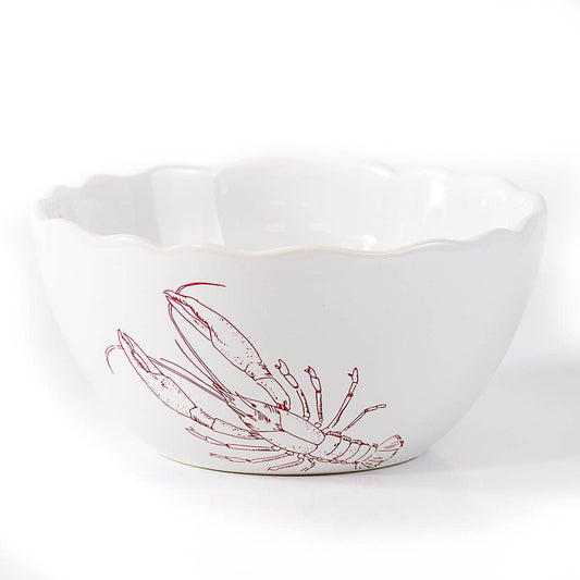 Crawfish Feast Bowl   White/Red   8x4