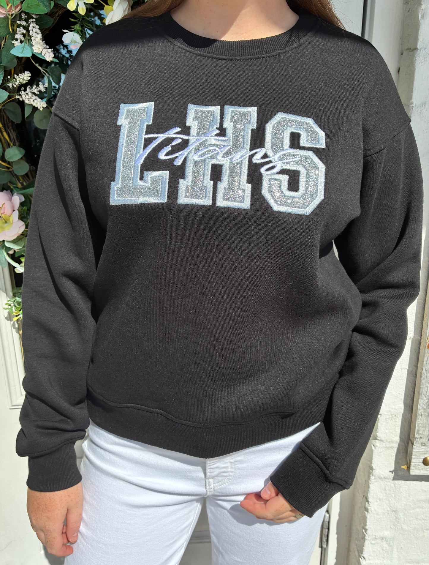 LHS with Titan Script Ladies Cut Premium Crewneck