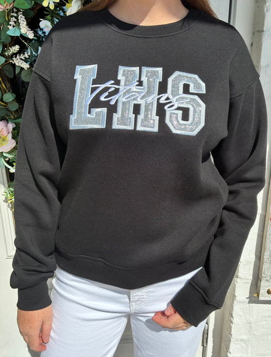 LHS with Titan Script Ladies Cut Premium Crewneck