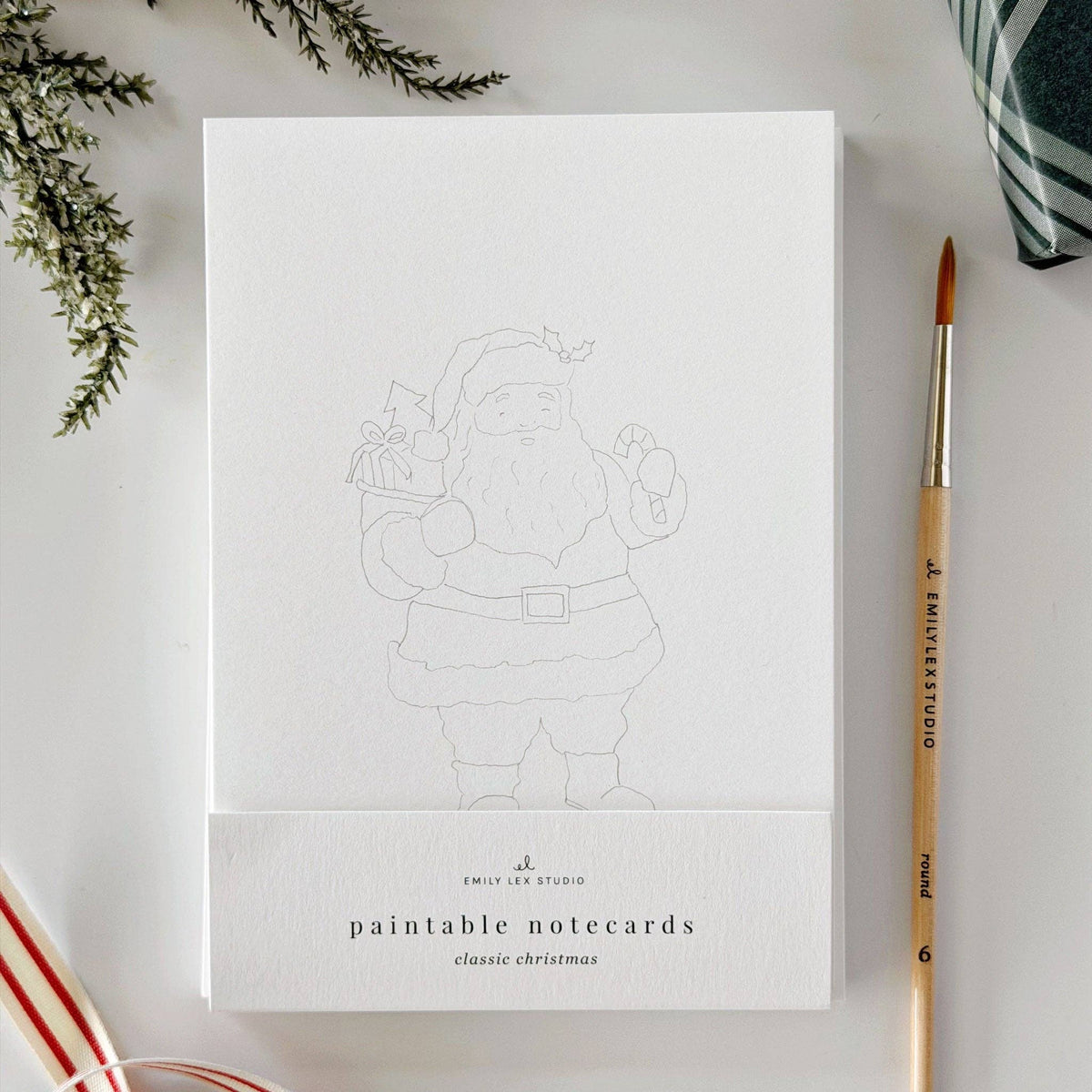 Back of the Classic Christmas paintable notecard set