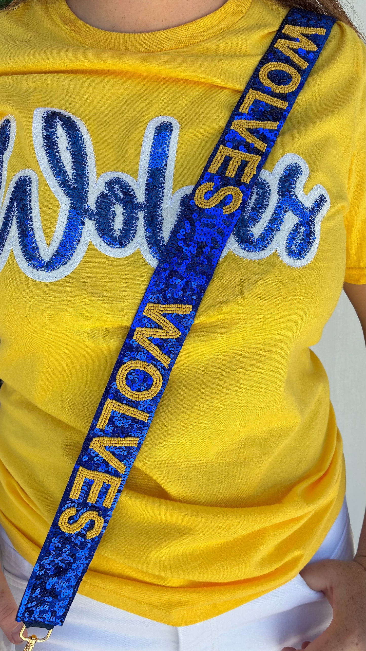 CC  Wolves Sequin Wolves purse strap