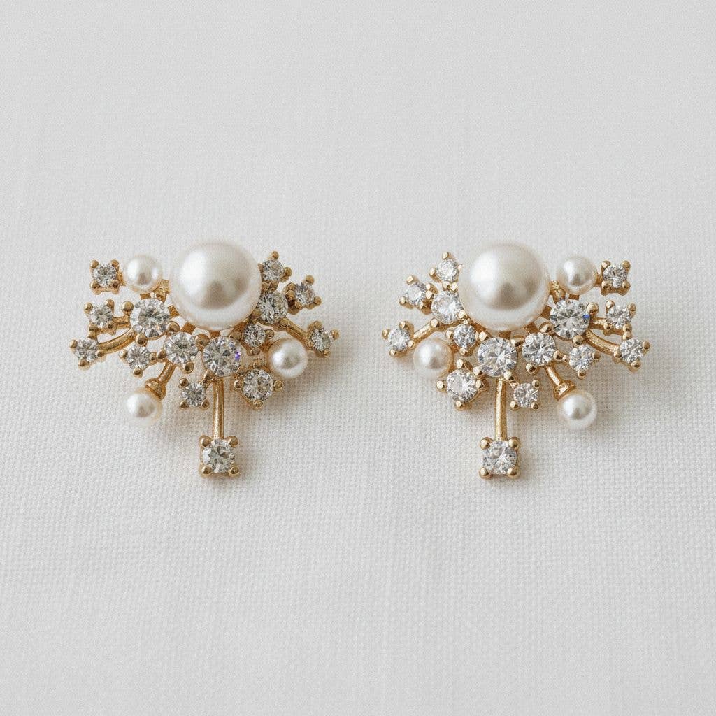 Vintage Starry Gemstone Drop Earrings