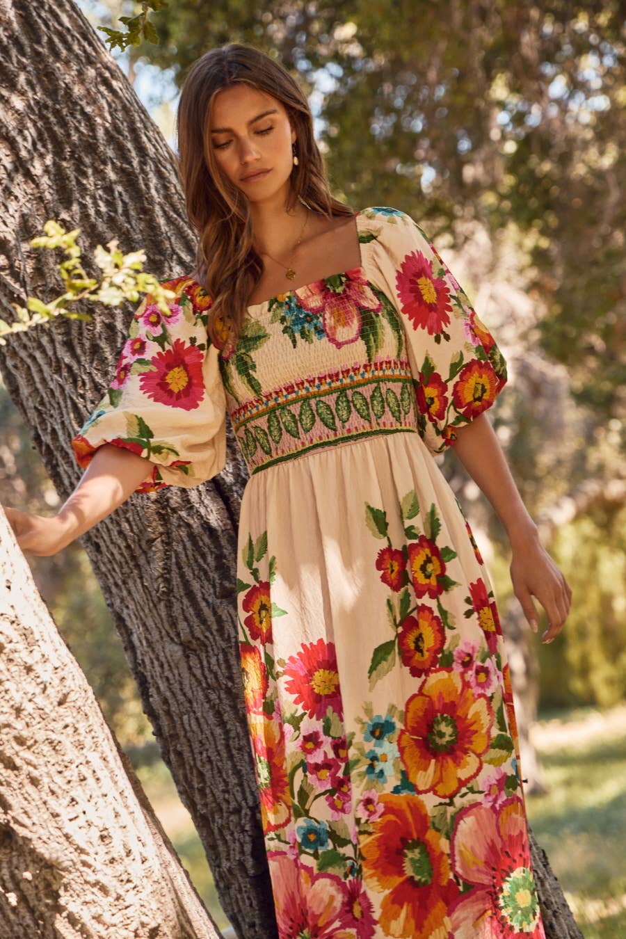 Berkeley Floral Border Printed Maxi Dress