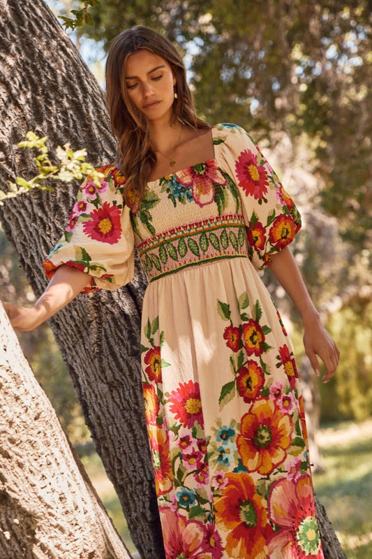 Berkeley Floral Border Printed Maxi Dress