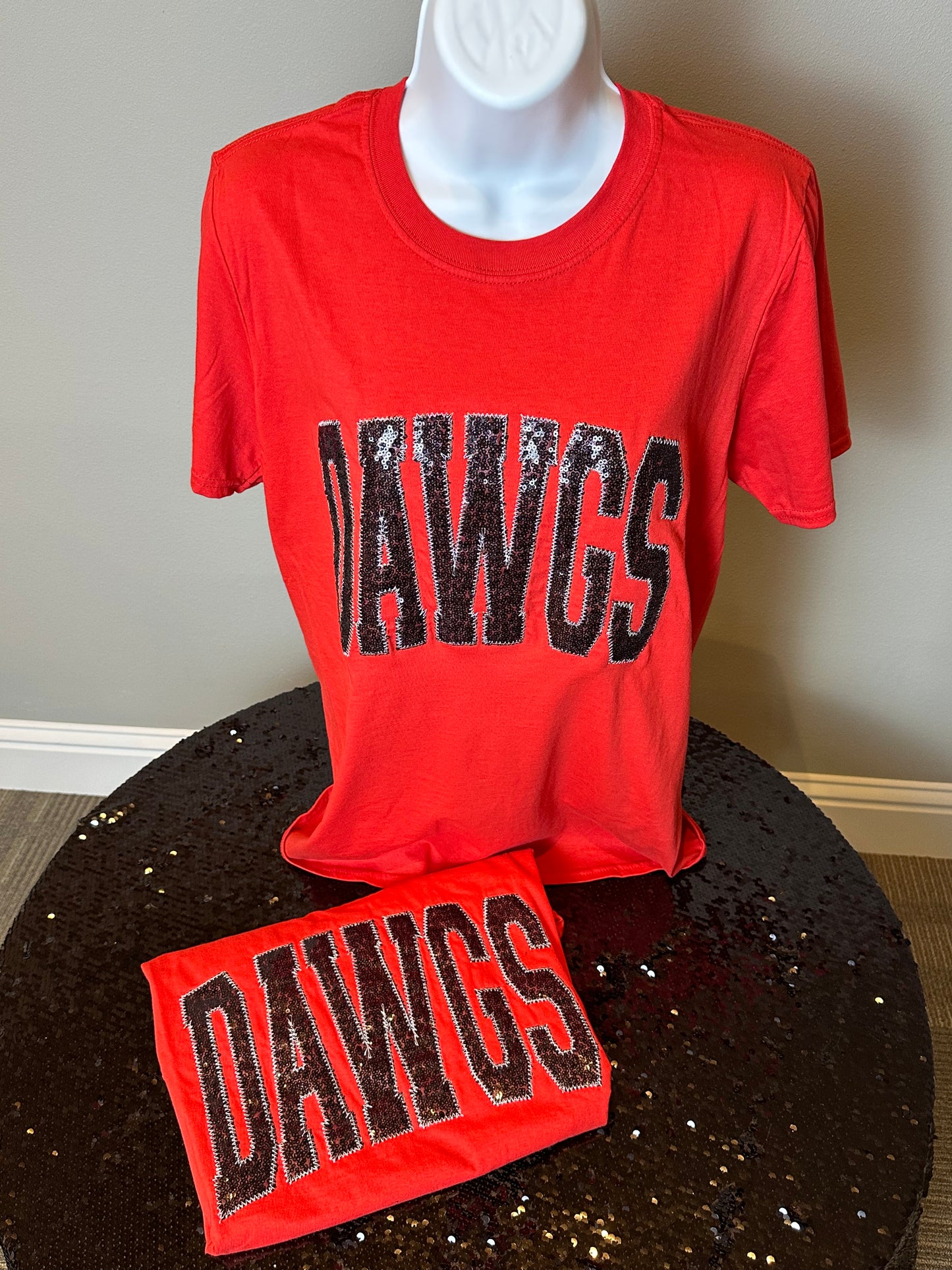 FHS "DAWGS"  Sequin Embroidery T shirts - PREORDER